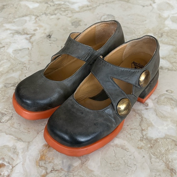 John Fluevog Unity Trina Leather Mary Jane Shoes Rare Vintage - Picture 3 of 13